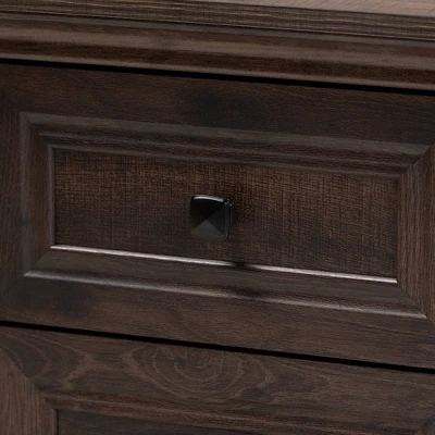 Nolan 2 Drawer Wood Nightstand Brown/Black - Baxton Studio 4 Nolan 2 Drawer Wood Nightstand Brown/Black - Baxton Studio - Image 4