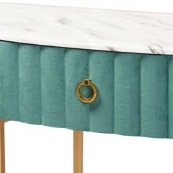 1 Drawer Beale Velvet Upholstered And Brushed Console Table Green/Gold - Baxton Studio -Urban Dwell Gear Outlet Store GUEST c48a2fad ca55 4d81 945d b8e7beefa521