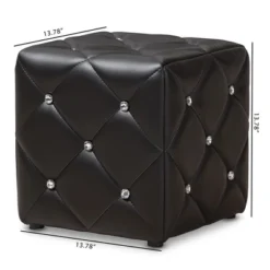 Stacey Modern And Contemporary Faux Leather Upholstered Ottoman - Baxton Studio -Urban Dwell Gear Outlet Store GUEST c5139be2 72d7 4223 b51a 2bb3fc686f31