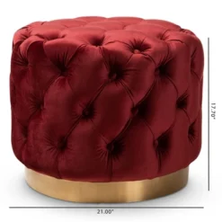 Valeria Velvet Button Tufted Ottoman Burgundy Heather - Baxton Studio -Urban Dwell Gear Outlet Store GUEST c5208685 c019 4068 9940 c6c16ef4e8ef
