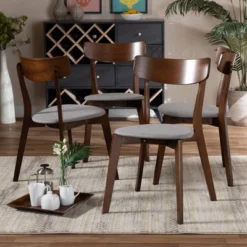 Set Of 4 Iora Upholstered Wood Dining Chairs - Baxton Studio -Urban Dwell Gear Outlet Store GUEST c596f1ac c5b0 4d3d afd3 2715b5bfe47e
