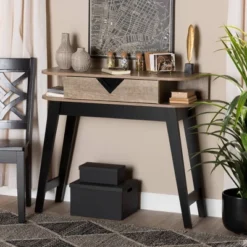 Wales Wood 1 Drawer Console Table Light Brown - Baxton Studio -Urban Dwell Gear Outlet Store GUEST c5b09e07 bf92 470e a54d 046fc416d25f