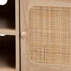 Elsbeth Wood And Natural Rattan 2 Door TV Stand For TVs Up To 40" Light Brown/Natural Brown - Baxton Studio -Urban Dwell Gear Outlet Store GUEST c5ebd219 0bc7 41e8 9704 7e99041d472b
