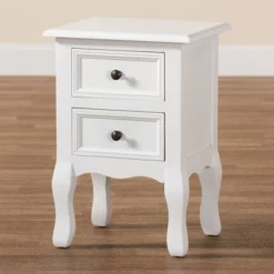 Caelan Wood 2 Drawer Nightstand White - Baxton Studio -Urban Dwell Gear Outlet Store GUEST c6007144 9ada 4342 91ca 37f63787468e