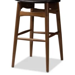 Set Of 2 Flora Mid-Century Modern Walnut Finished Wood Upholstered Barstools Black - Baxton Studio -Urban Dwell Gear Outlet Store GUEST c73f8f04 ba94 4ac6 aa30 69cc5525075b