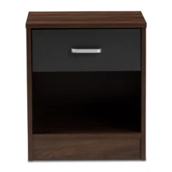 Hansel 1 Drawer And Finished Nightstand Brown/Gray - Baxton Studio -Urban Dwell Gear Outlet Store GUEST c78bcad9 f640 4582 8d5e ee5140a1c22f