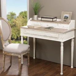 Anjou Traditional French Accent Writing Desk White/Light Brown - Baxton Studio 6 Anjou Traditional French Accent Writing Desk White/Light Brown - Baxton Studio -Urban Dwell Gear Outlet Store GUEST c78f23ef b2eb 4c9f 9397 b80120ce2f96
