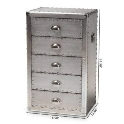 5 Drawer Davet Metal Accent Chest Silver - Baxton Studio -Urban Dwell Gear Outlet Store GUEST c8a877e8 59f1 4cdf a47a 8f22c998b546