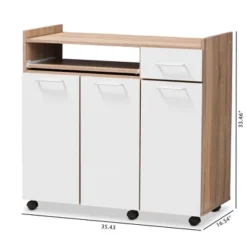 Charmain Modern And Contemporary Light Oak And Finish Kitchen Cabinet White/Brown - Baxton Studio -Urban Dwell Gear Outlet Store GUEST c907c759 982c 49b9 b7d1 e92e013168bd