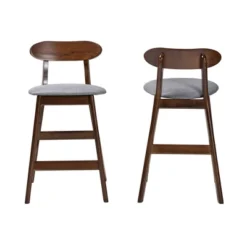 Ulyana Fabric And Wood Counter Stool - Baxton Studio -Urban Dwell Gear Outlet Store GUEST c948819a 2d8e 4b76 9047 976f94bf726c