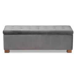 Roanoke Velvet Upholstered Grid Tufted Storage Ottoman Bench - Baxton Studio -Urban Dwell Gear Outlet Store GUEST ca248069 6c19 4c70 b527 f3788602958e