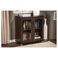 Zentra Modern And Contemporary Sideboard Storage Cabinet With Glass Doors - Dark Brown - Baxton Studio -Urban Dwell Gear Outlet Store GUEST ca9b6c75 bf26 48da ada7 65be05b4ea01