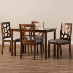 5pc Abilene Walnut Finished Dining Set Gray/Brown - Baxton Studio -Urban Dwell Gear Outlet Store GUEST cb0ee349 f138 49d4 a0c8 1eed12872619