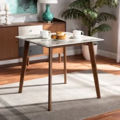 Kaylee Wood Dining Table White/Brown - Baxton Studio -Urban Dwell Gear Outlet Store GUEST cbe47258 8c9d 46b7 bf02 041cb07d9bb1