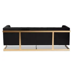 Ambra Velvet Upholstered And Button Tufted Sofa Black/Gold - Baxton Studio -Urban Dwell Gear Outlet Store GUEST ccd12be0 5b68 4fc6 9377 af041bc883a6