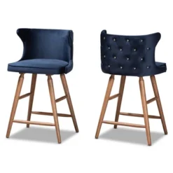2pc Sagira Velvet Fabric Upholstered And Wood Counter Height Barstool Set - Baxton Studio 17 2pc Sagira Velvet Fabric Upholstered And Wood Counter Height Barstool Set - Baxton Studio -Urban Dwell Gear Outlet Store GUEST cdc8114f ae5a 4b75 ba7c 06be5d499e3b