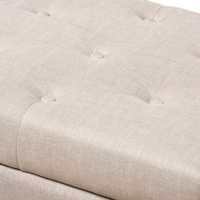 Michaela Modern And Contemporary Fabric Upholstered Storage Ottoman - Baxton Studio 5 Michaela Modern And Contemporary Fabric Upholstered Storage Ottoman - Baxton Studio - Image 5