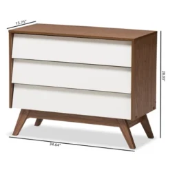 Hildon Mid-Century Modern Wood 3 Drawer Storage Chest Brown - Baxton Studio -Urban Dwell Gear Outlet Store GUEST ce314839 7be1 4890 ae09 e3896f53fabb