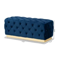 Corrine Velvet Fabric Upholstered And PU Ottoman Gold - Baxton Studio -Urban Dwell Gear Outlet Store GUEST cefb7d08 efa4 471e a50f 9ea840f5e811