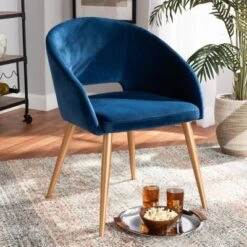 Vianne Velvet Upholstered Metal Dining Chair Navy Blue/Gold - Baxton Studio -Urban Dwell Gear Outlet Store GUEST cff0cdb2 3ea8 43a2 9680 411650a50461