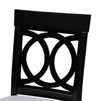 5pc Verina Upholstered Espresso Wood - Baxton Studio 5 5pc Verina Upholstered Espresso Wood - Baxton Studio - Image 5