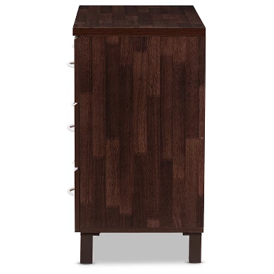 Mayson Modern And Contemporary Wood 3 Drawer Storage Chest Oak Brown Finish - Baxton Studio 2 Mayson Modern And Contemporary Wood 3 Drawer Storage Chest Oak Brown Finish - Baxton Studio - Image 2
