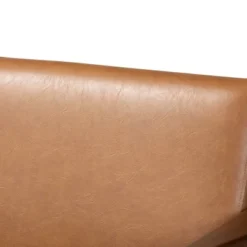 Bianca Wood And Tan Faux Leather Loveseat Tan/Walnut Brown - Baxton Studio -Urban Dwell Gear Outlet Store GUEST d119768e f547 4d63 ad6d bec04d1127c4