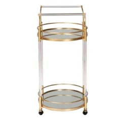 Nakano Metal And Glass 2 Tier Wine Cart Gold/Mirror - Baxton Studio -Urban Dwell Gear Outlet Store GUEST d180e7c1 79d8 44c7 9838 393d70129208