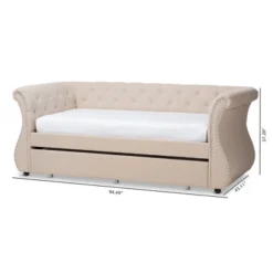 Twin Cherine Classic And Contemporary Fabric Upholstered Daybed With Trundle Beige - Baxton Studio -Urban Dwell Gear Outlet Store GUEST d23d609b 8cd2 41bf b86b fb7c3c9a37f3