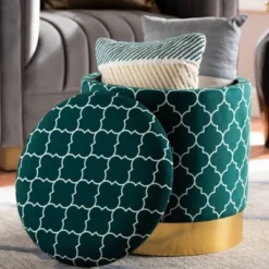 Serra Quatrefoil Velvet Upholstered Metal Storage Ottoman - Baxton Studio 13 Serra Quatrefoil Velvet Upholstered Metal Storage Ottoman - Baxton Studio -Urban Dwell Gear Outlet Store GUEST d2756223 ce74 48ee 8f06 564af5392b47