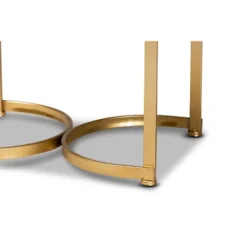 Gwyn Glam And Luxe Faux Fur Upholstered And Metal Ottoman White/Gold - Baxton Studio -Urban Dwell Gear Outlet Store GUEST d2a69cb6 c64c 40da af1a 45563bb40d15