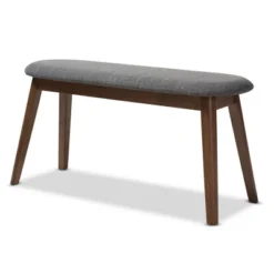 Baxton Studio Easton Mid Century Modern Walnut Finished Wood Fabric Upholstered Bench -Urban Dwell Gear Outlet Store GUEST d2eafe6b e0aa 4089 a6a3 8560430aad71