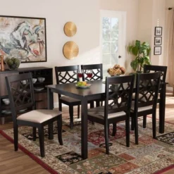 7pc Mael Dining Set Dark Brown/Espresso - Baxton Studio -Urban Dwell Gear Outlet Store GUEST d46ce1c5 5910 42d7 9b07 d9b54d2a1ec2