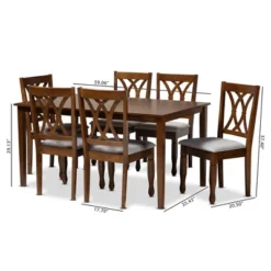 7pc Augustine Fabric Upholstered Dining Set Gray/Walnut Brown - Baxton Studio 15 7pc Augustine Fabric Upholstered Dining Set Gray/Walnut Brown - Baxton Studio -Urban Dwell Gear Outlet Store GUEST d4701991 a4bc 45b6 8187 dbbb56282063
