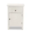Lambert Wood 1 Drawer Nightstand White - Baxton Studio