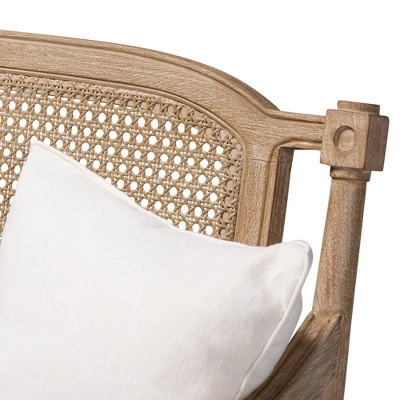 Clemence Upholstered Whitewashed Wood Sofa Loveseat Ivory/Oak - Baxton Studio 6 Clemence Upholstered Whitewashed Wood Sofa Loveseat Ivory/Oak - Baxton Studio - Image 6