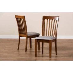 Set Of 2 Minette Fabric Upholstered Wood Dining Chairs Gray/Walnut - Baxton Studio -Urban Dwell Gear Outlet Store GUEST d593cc1a d63e 49e4 983c 876c2ecd75a8