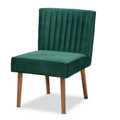 Alvis Velvet Upholstered And Wood Dining Chair - Baxton Studio 10 Alvis Velvet Upholstered And Wood Dining Chair - Baxton Studio - Image 10