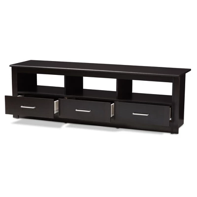 Ryleigh Modern And Contemporary Finished TV Stand For TVs Up To 60" Dark Brown - Baxton Studio 1 Ryleigh Modern And Contemporary Finished TV Stand For TVs Up To 60" Dark Brown - Baxton Studio
