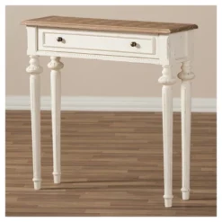 Marquetterie French Provincial Style Weathered Oak Wash And Distressed Wood Finish Two - Tone Console Table - White - Baxton Studio 6 Marquetterie French Provincial Style Weathered Oak Wash And Distressed Wood Finish Two - Tone Console Table - White - Baxton Studio -Urban Dwell Gear Outlet Store GUEST d67acbec bb97 4823 b46b 45bf1e4e6bac