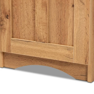 Lauren Wood Buffet And Hutch Kitchen Cabinet Oak Brown/Black - Baxton Studio 4 Lauren Wood Buffet And Hutch Kitchen Cabinet Oak Brown/Black - Baxton Studio - Image 4