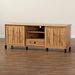 Unna Wood 2 Door TV Stand For TVs Up To 65" Oak Brown/Black - Baxton Studio -Urban Dwell Gear Outlet Store GUEST d6d1fe9c 47a7 46e9 961e 61170ce3c633