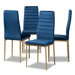 4pc Armand Velvet Fabric Upholstered And Metal Dining Chair Set - Baxton Studio -Urban Dwell Gear Outlet Store GUEST d897f26e 61a4 4452 8a96 0f96460832a3