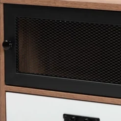 Hubbard Two-Tone Wood And Metal 1 Drawer Nightstand Natural Brown/Black/White - Baxton Studio -Urban Dwell Gear Outlet Store GUEST d948038e 6c73 426d 9857 8f4ea124a7da