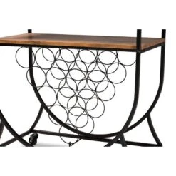 Dania Antique Vintage Industrial Metal And Wood Mobile Wine Bar Cart Black/Walnut - Baxton Studio -Urban Dwell Gear Outlet Store GUEST d9c2e1ee 6bad 45aa 8ae1 5839c809e9bd