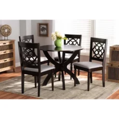 5pc Tonia Fabric Upholstered And Wood Dining Set Gray/Brown - Baxton Studio 12 5pc Tonia Fabric Upholstered And Wood Dining Set Gray/Brown - Baxton Studio -Urban Dwell Gear Outlet Store GUEST da8ec4f8 4a1b 4513 a216 73e3a0a6bcfe
