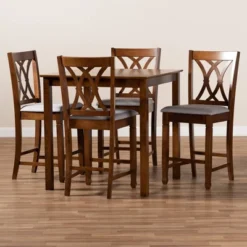 5pc Reneau Upholstered Wood Pub Counter Height Dining Set Gray/Walnut - Baxton Studio 13 5pc Reneau Upholstered Wood Pub Counter Height Dining Set Gray/Walnut - Baxton Studio -Urban Dwell Gear Outlet Store GUEST dae09b7e 03eb 4b81 a0c7 659aac75ba65