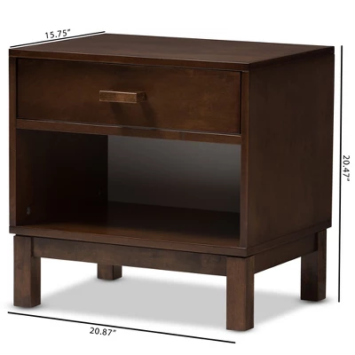 Deirdre Modern And Contemporary Wood 1 Drawer Nightstand - Baxton Studio 1 Deirdre Modern And Contemporary Wood 1 Drawer Nightstand - Baxton Studio