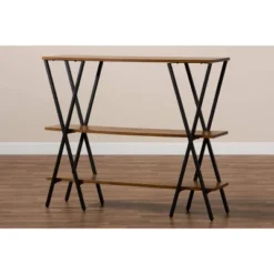 Norton Rustic And Industrial Wood And Black Metal Console Table Walnut Brown - Baxton Studio 9 Norton Rustic And Industrial Wood And Black Metal Console Table Walnut Brown - Baxton Studio -Urban Dwell Gear Outlet Store GUEST dc7182cc 32e9 4546 b9a3 da4dcd8d43d0