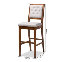 2pc Gideon Fabric Upholstered And Wood Barstool Set Gray/Walnut Brown - Baxton Studio -Urban Dwell Gear Outlet Store GUEST dcc900fd 216a 41f8 b7be 397807f48b7c